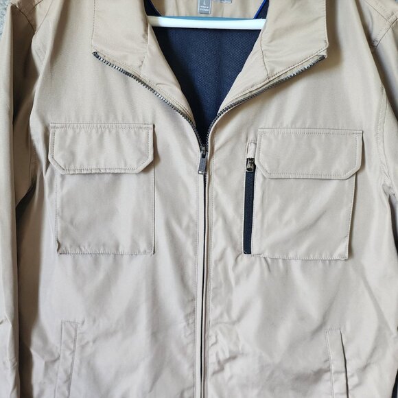 Michael Kors Travel Engineered Beige Zip Up Jacket Men's Size Large Polyester - Picture 6 of 16